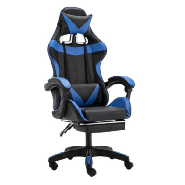 Silla Gamer Ergonómica Reclinable Giratoria Posa Pies Cómoda, Material Del Tapizado Vinipiel - Imagen 2