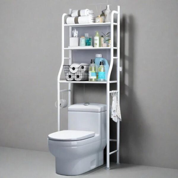 Mueble Organizador de Baño Toilet Rack - Estante de Metal en Color Blanco - Imagen 2