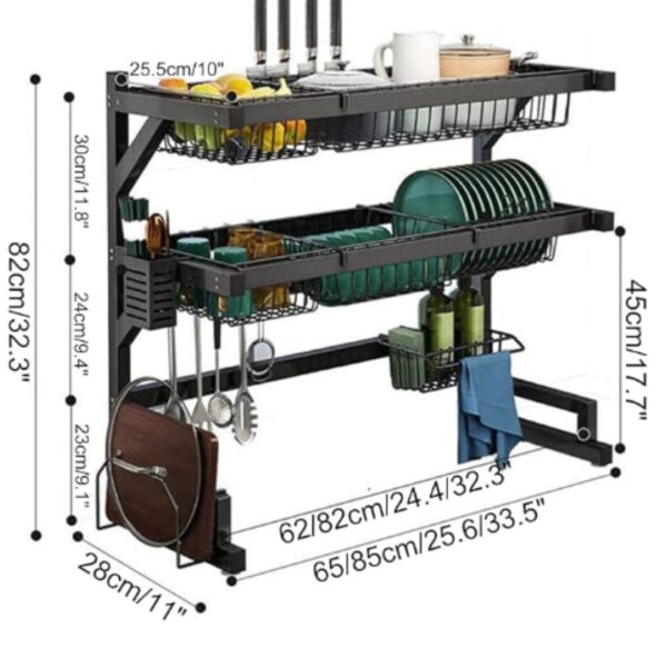 Estante Organizador de Platos Premium 2 Niveles – "MaxiDry" de Cocina Moderna - Imagen 2