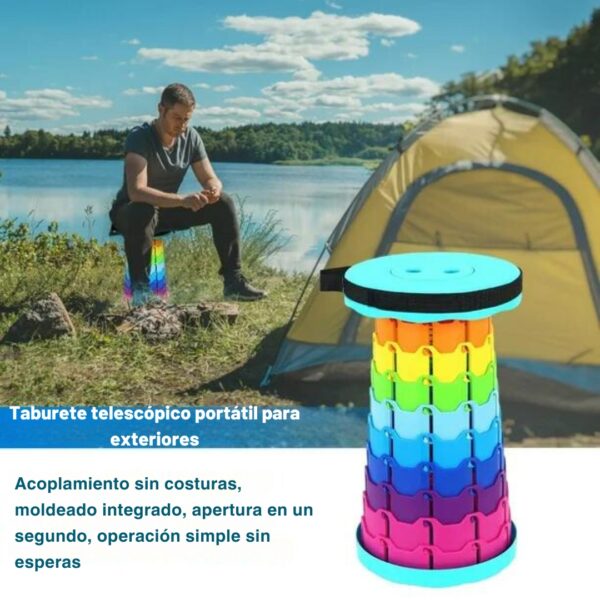 Taburete Plegable: Asiento Telescópico Portátil y Silla Retráctil para Acampar - Imagen 4