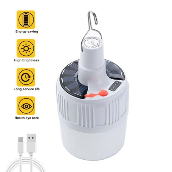 Foco LED Portátil Recargable de Emergencia Solar 50W - Imagen 2